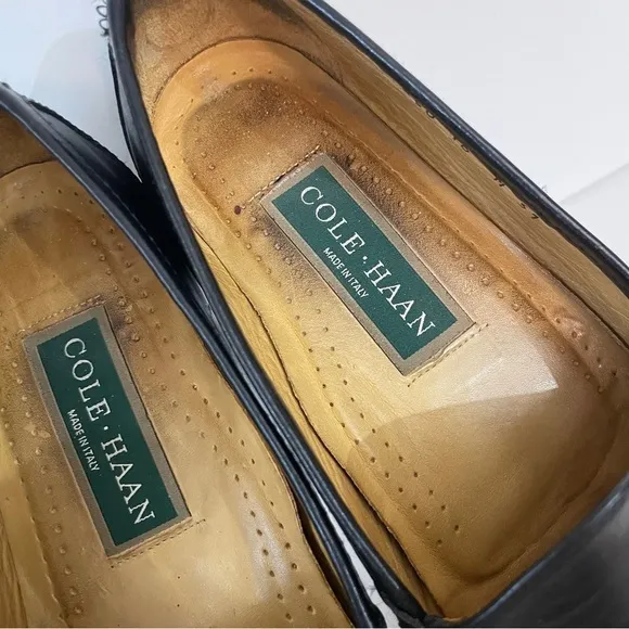 Cole Haan Black Leather Horse Bit Driver Loafers Size 10