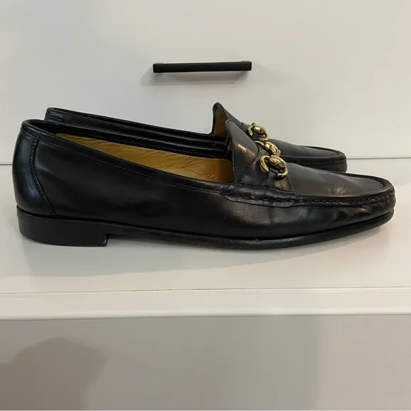 Cole Haan Black Leather Horse Bit Driver Loafers Size 10