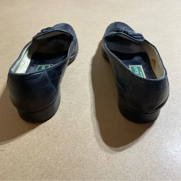 Cole Haan Black Leather Loafers with Tassels 3544