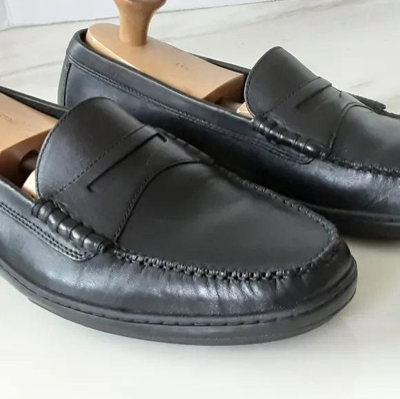 COLE HAAN Black Pinch Cup Penny Moc Slip-On Loafers Sz 11.5 - NWOT