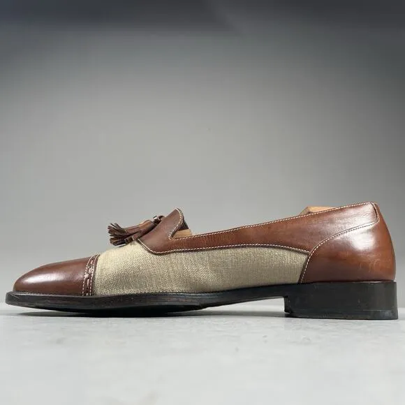 Cole Haan Bragano Men’s 11.5 M Brown Leather Spectator Tassel Loafers Dress Shoe