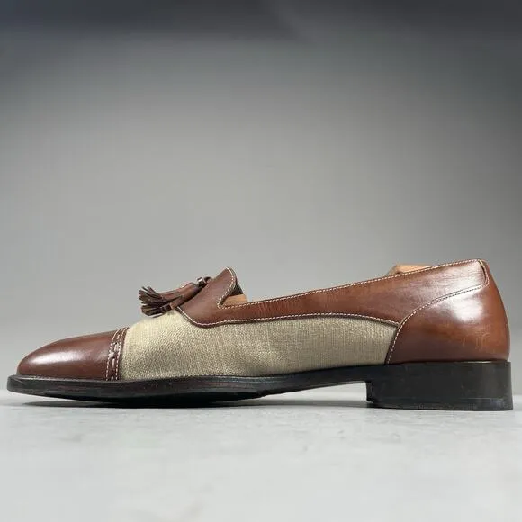 Cole Haan Bragano Men’s 11.5 M Brown Leather Spectator Tassel Loafers Dress Shoe