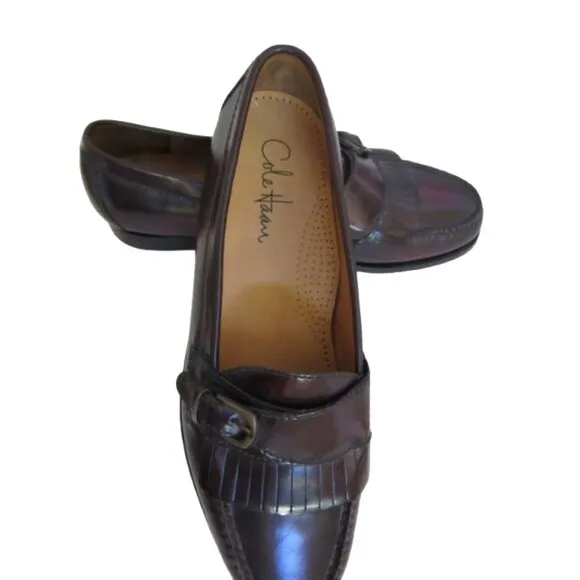 Cole Haan Brown Leather Buckle Loafers Size 9.5D Mens Dress Shoes