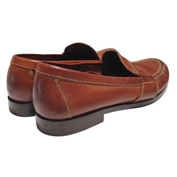Cole Haan Brown Leather Classic Clean Slip On Loafer Dress Shoe Mens Size 6.5