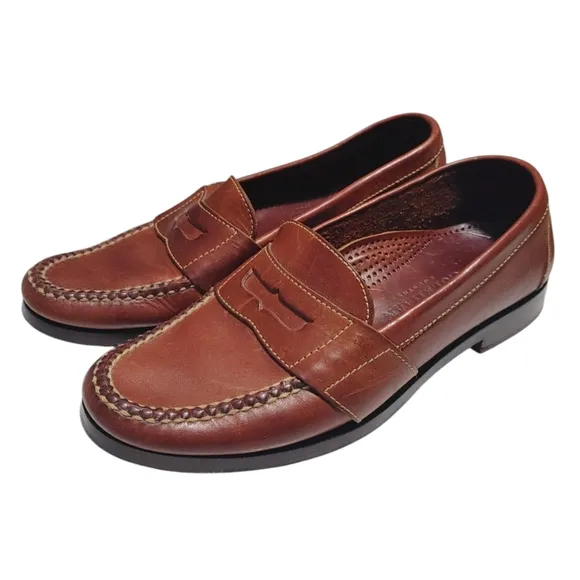 Cole Haan Brown Leather Classic Clean Slip On Loafer Dress Shoe Mens Size 6.5