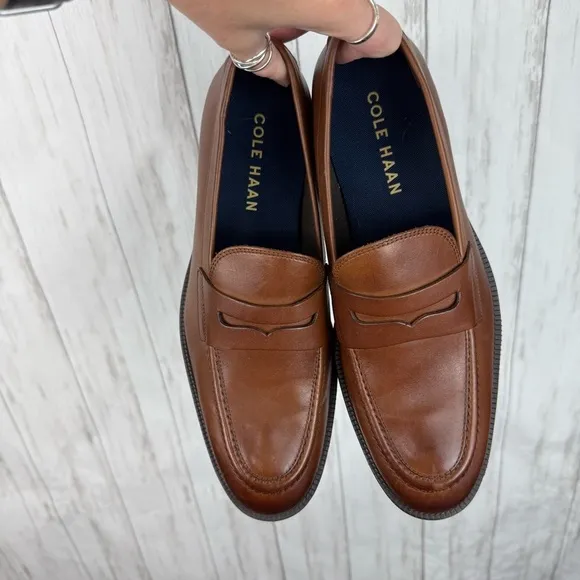 Cole Haan Brown Leather Penny Loafers