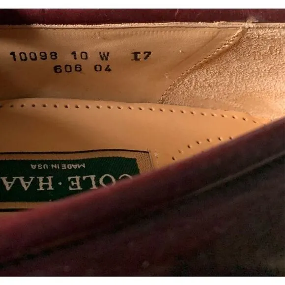 Cole Haan Brown Leather Penny Loafers CLASSIC Dress Shoes Mens 10 WIDE