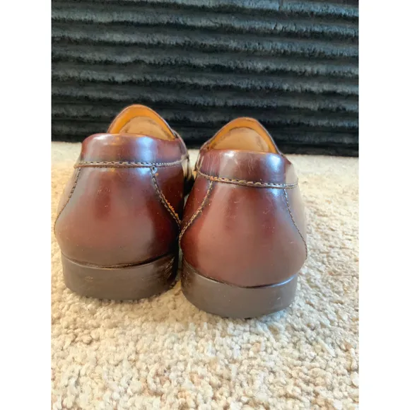 Cole Haan City Men's Leather Tassel Loafers Brown Size 10 Preppy Dark Academia