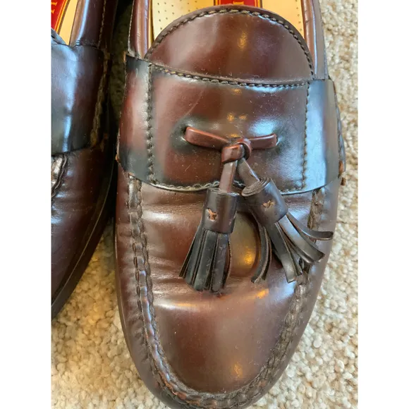 Cole Haan City Men's Leather Tassel Loafers Brown Size 10 Preppy Dark Academia