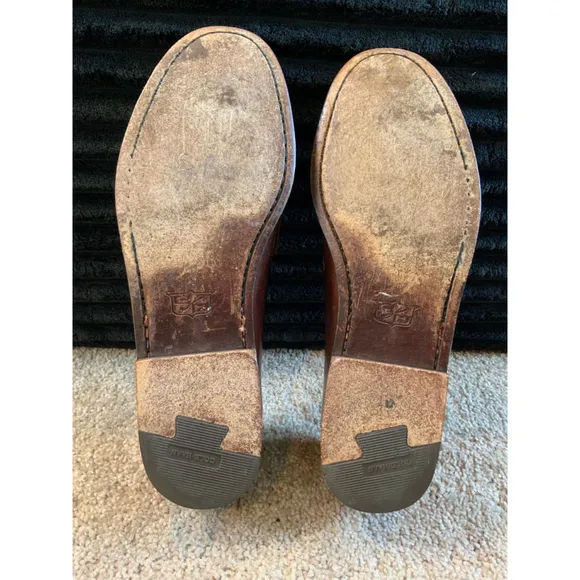 Cole Haan City Men's Leather Tassel Loafers Brown Size 10 Preppy Dark Academia