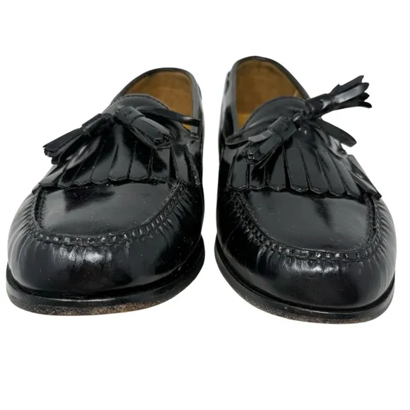 Cole Haan Classic Black Pinch Tassel Leather Loafers Mens Size 9.5 3E Extra Wide