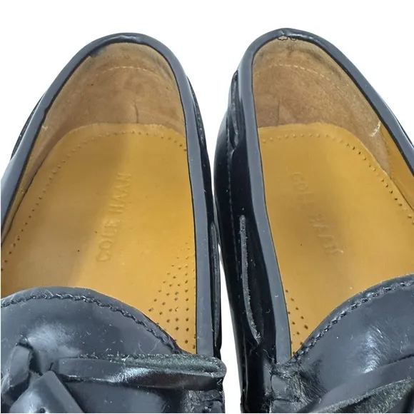 Cole Haan Classic Black Pinch Tassel Leather Loafers Mens Size 9.5 3E Extra Wide