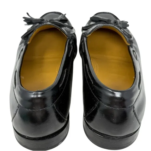 Cole Haan Classic Black Pinch Tassel Leather Loafers Mens Size 9.5 3E Extra Wide