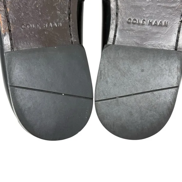 Cole Haan Classic Black Pinch Tassel Leather Loafers Mens Size 9.5 3E Extra Wide