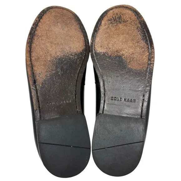 Cole Haan Classic Black Pinch Tassel Leather Loafers Mens Size 9.5 3E Extra Wide
