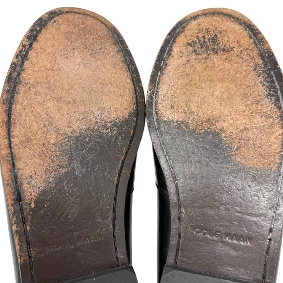 Cole Haan Classic Black Pinch Tassel Leather Loafers Mens Size 9.5 3E Extra Wide