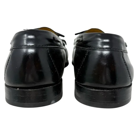 Cole Haan Classic Black Pinch Tassel Leather Loafers Mens Size 9.5 3E Extra Wide