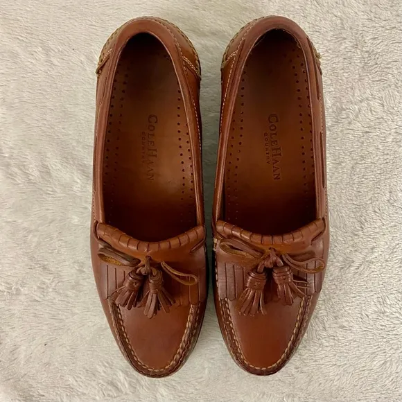 Cole Haan Country Brown Leather Tasseled Loafers Men’s Size 9.5 M
