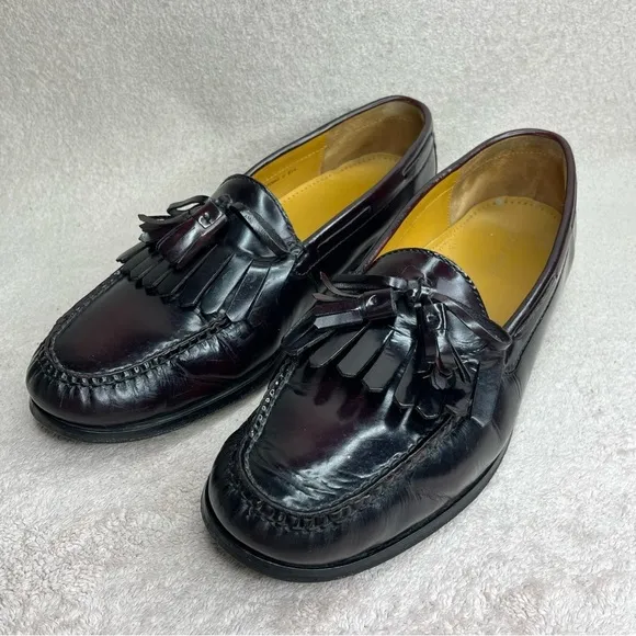 Cole Haan Dark Oxblood Tassel Loafers-Men’s 12-Burgundy-Business-Professional
