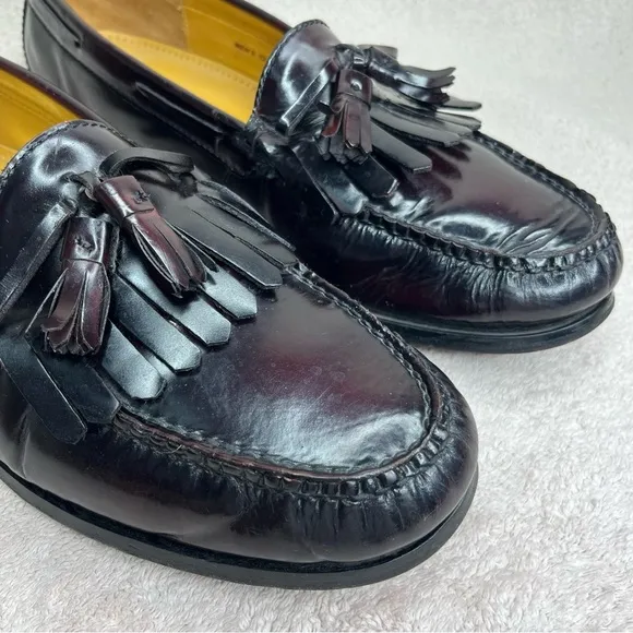 Cole Haan Dark Oxblood Tassel Loafers-Men’s 12-Burgundy-Business-Professional