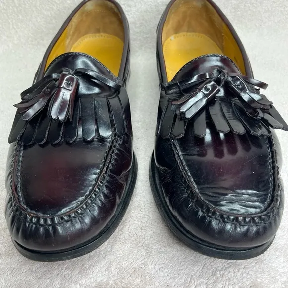 Cole Haan Dark Oxblood Tassel Loafers-Men’s 12-Burgundy-Business-Professional
