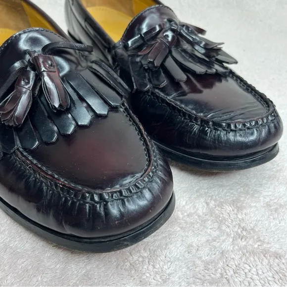 Cole Haan Dark Oxblood Tassel Loafers-Men’s 12-Burgundy-Business-Professional