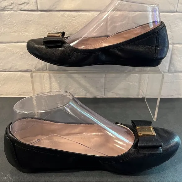 Cole Haan Grand 0s sz 6.5 Tali black leather bow tie ballet flats