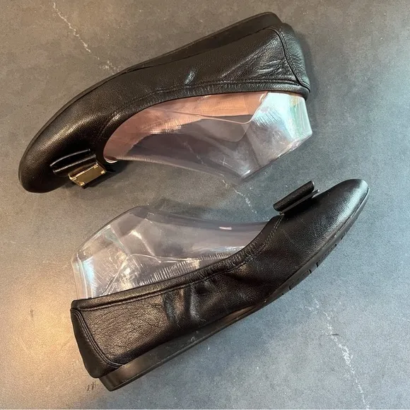 Cole Haan Grand 0s sz 6.5 Tali black leather bow tie ballet flats