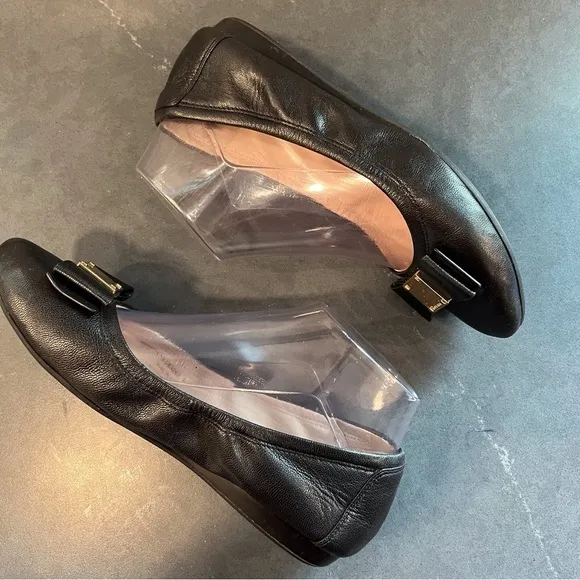 Cole Haan Grand 0s sz 6.5 Tali black leather bow tie ballet flats