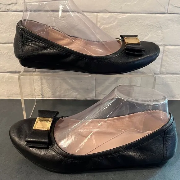 Cole Haan Grand 0s sz 6.5 Tali black leather bow tie ballet flats
