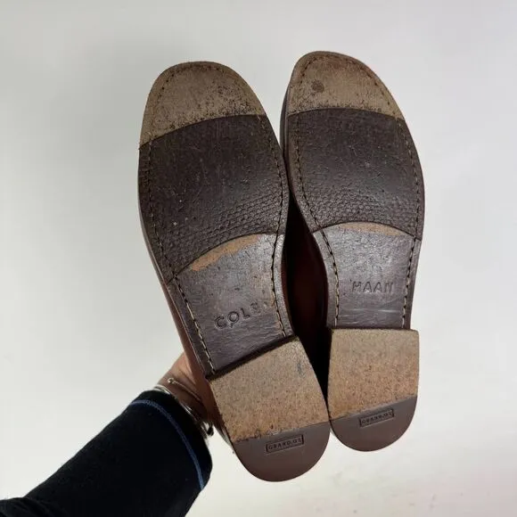 Cole Haan Grand.Os Loafers Men's 9.5 Brown Leather Low Top Slip-On Dress Shoes
