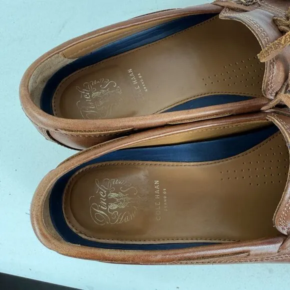 Cole Haan Grand.Os Loafers Men's 9.5 Brown Leather Low Top Slip-On Dress Shoes