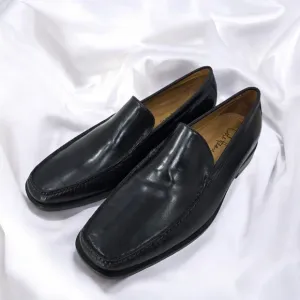 Cole Haan Leather Loafers Dress Shoes Square Toe Black Slip On Men 10.5M NWOT