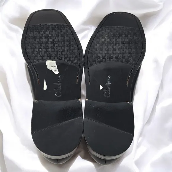 Cole Haan Leather Loafers Dress Shoes Square Toe Black Slip On Men 10.5M NWOT