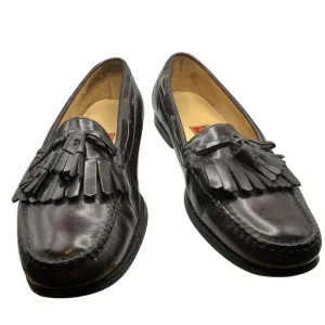 Cole Haan Loafers Men Size 12 Black Leather Pinch Tassel Dress Shoes 03506