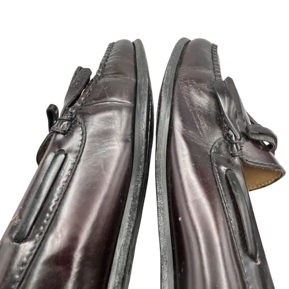 Cole Haan Loafers Men Size 12 Black Leather Pinch Tassel Dress Shoes 03506