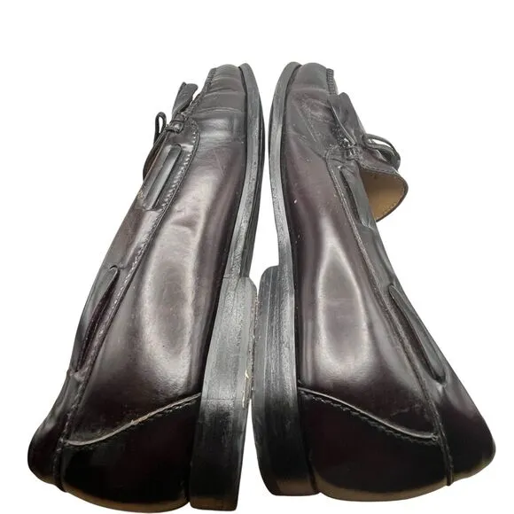 Cole Haan Loafers Men Size 12 Black Leather Pinch Tassel Dress Shoes 03506
