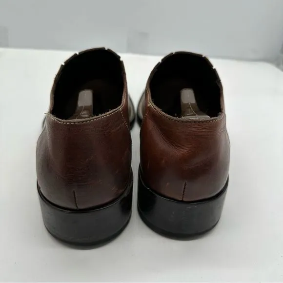 Cole Haan Loafers Mens 13 Cognac Leather Slip On Dress Shoes Casual Heeled