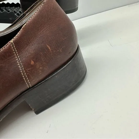 Cole Haan Loafers Mens 13 Cognac Leather Slip On Dress Shoes Casual Heeled