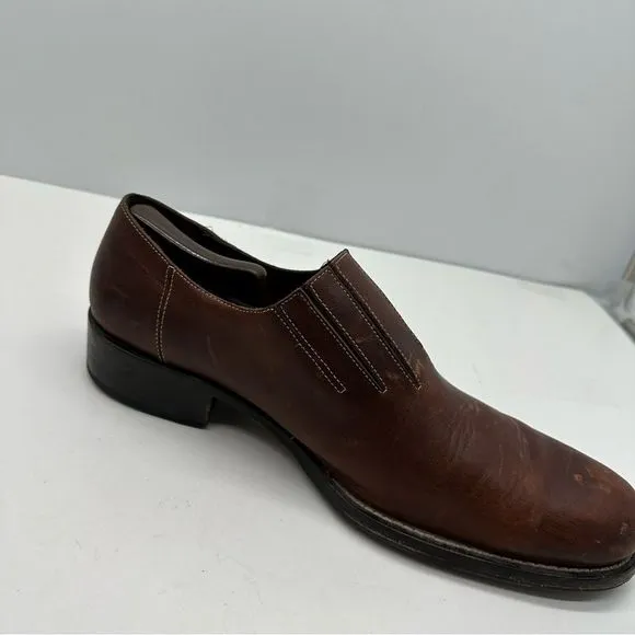 Cole Haan Loafers Mens 13 Cognac Leather Slip On Dress Shoes Casual Heeled
