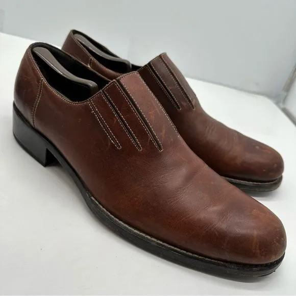 Cole Haan Loafers Mens 13 Cognac Leather Slip On Dress Shoes Casual Heeled