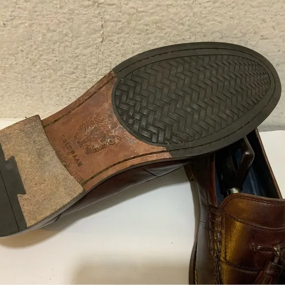 Cole Haan Maine Pinch Classic  Brown Leather Tassel Loafers Mens Size US 9.5 W