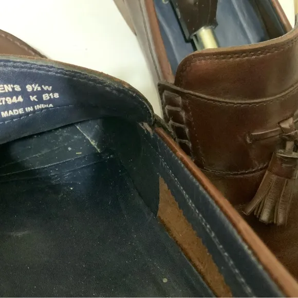 Cole Haan Maine Pinch Classic  Brown Leather Tassel Loafers Mens Size US 9.5 W