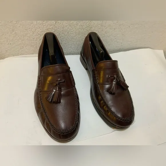 Cole Haan Maine Pinch Classic  Brown Leather Tassel Loafers Mens Size US 9.5 W