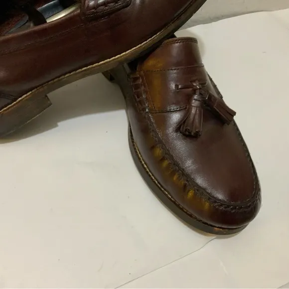 Cole Haan Maine Pinch Classic  Brown Leather Tassel Loafers Mens Size US 9.5 W