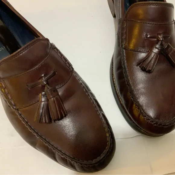 Cole Haan Maine Pinch Classic  Brown Leather Tassel Loafers Mens Size US 9.5 W