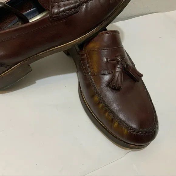 Cole Haan Maine Pinch Classic  Brown Leather Tassel Loafers Mens Size US 9.5 W