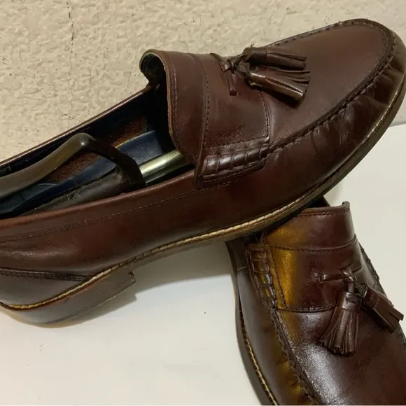 Cole Haan Maine Pinch Classic  Brown Leather Tassel Loafers Mens Size US 9.5 W