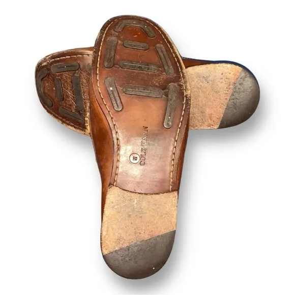 Cole Haan Men Hard Bottom Slip On Buckle Dress Casual Loafers Brown 9