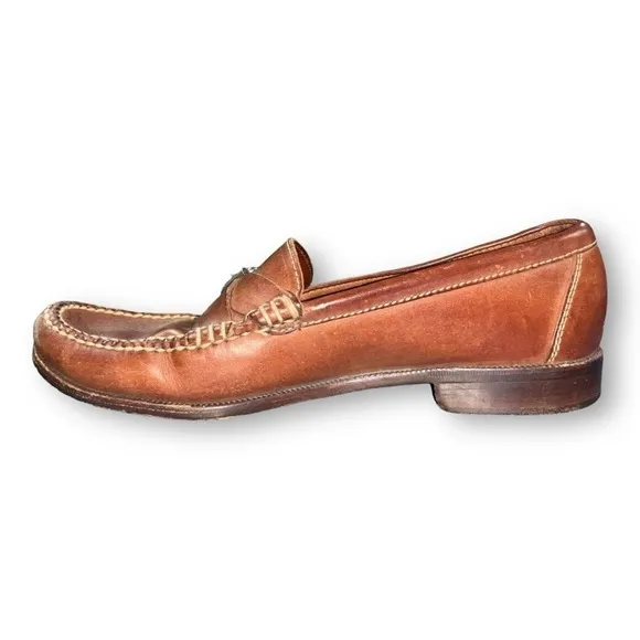 Cole Haan Men Hard Bottom Slip On Buckle Dress Casual Loafers Brown 9